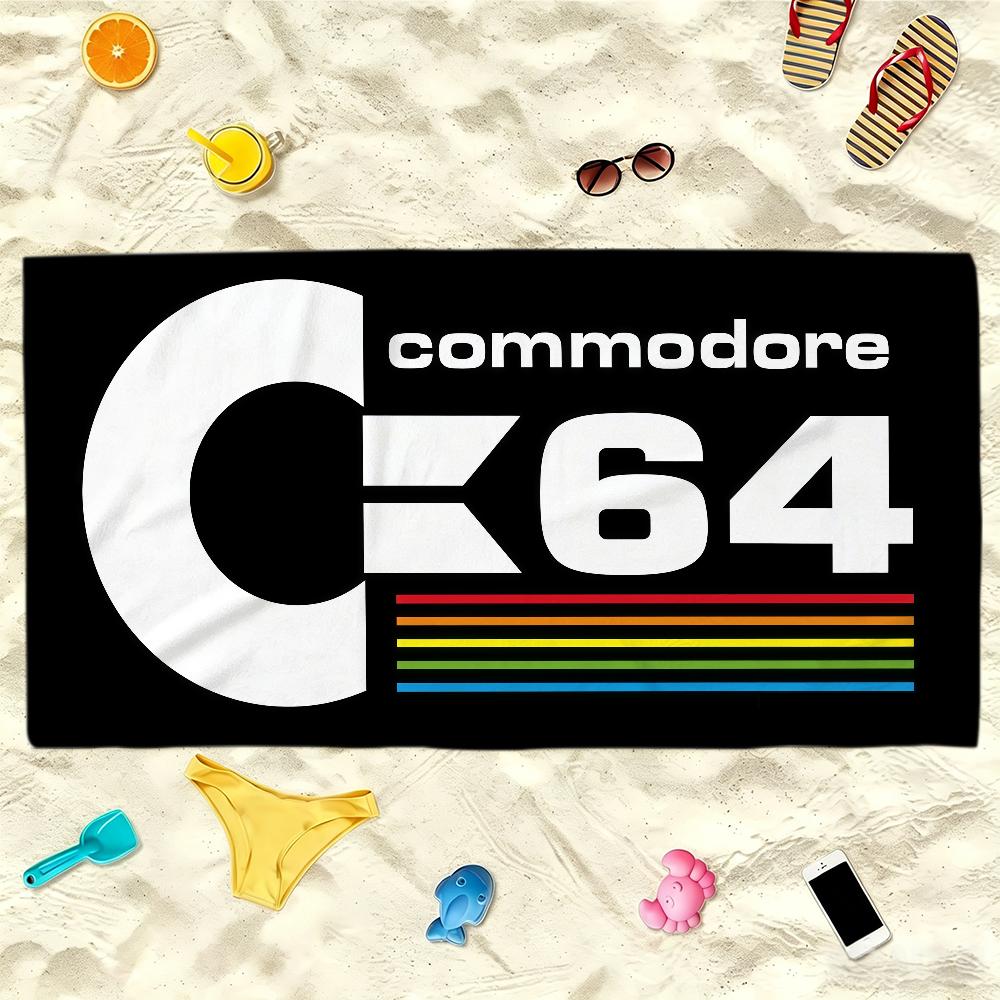 C-Commodore 64 Fashion Towel Soft Lightweight Anti-Sand Large Beach Towel Quick-Drying Bath Sports Family