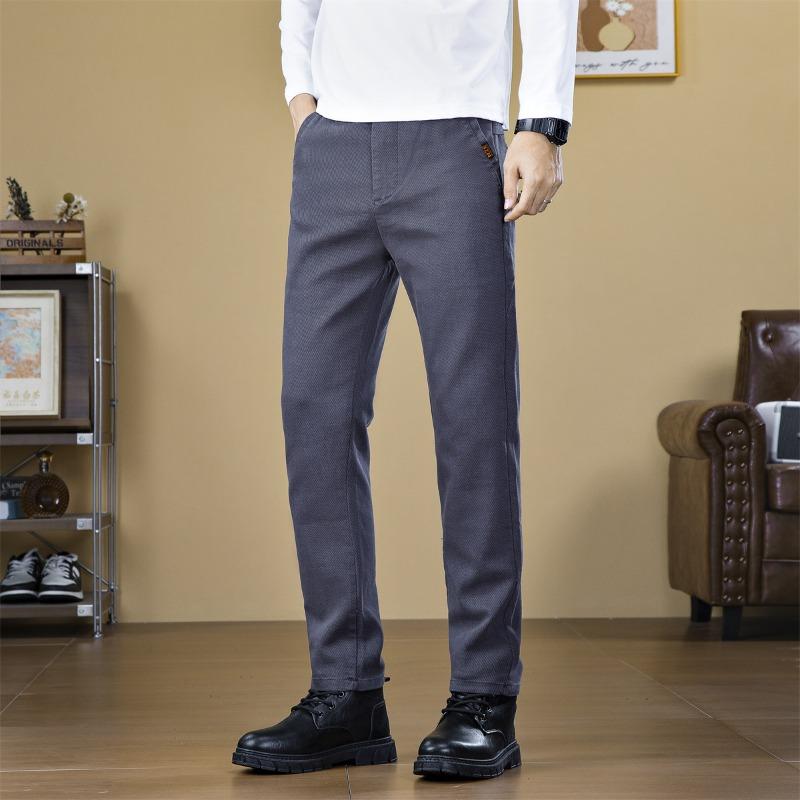 Hose Herren Herbst und Winter Neue Herren Business Casual Hose Mode Vielseitig Blaue Hose Elastische Einfarbige Herrenhose