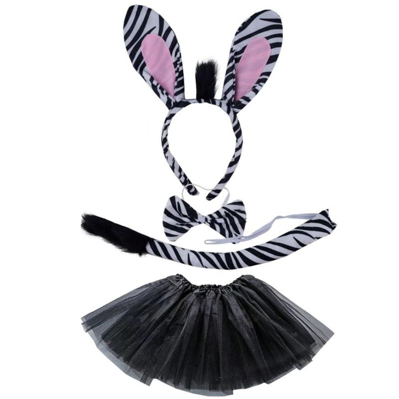 

Animal Zebras Headbands Zebras Bowtie Cartoon Ears Hair Hoop Zebras Tail Headwear Party Cosplay Photography