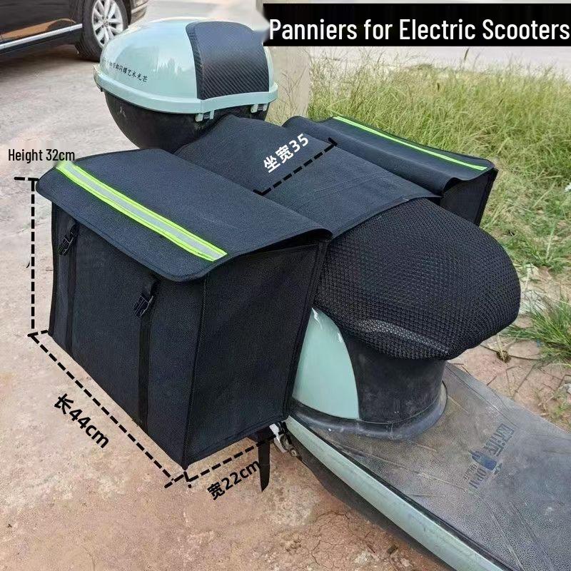 Electric Bicycle & Motorcycle Canvas Saddlebag - Scooter Tail & Storage Bag