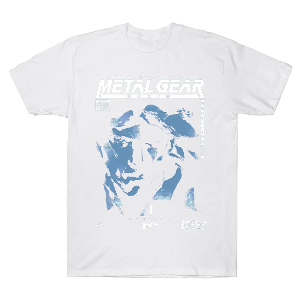 Unisex Metal Gear Solid T-shirt Vintage Short Sleeve Crewneck Cotton Tees Harajuku Comfortable Casual Loose Short Sleeve Clothes