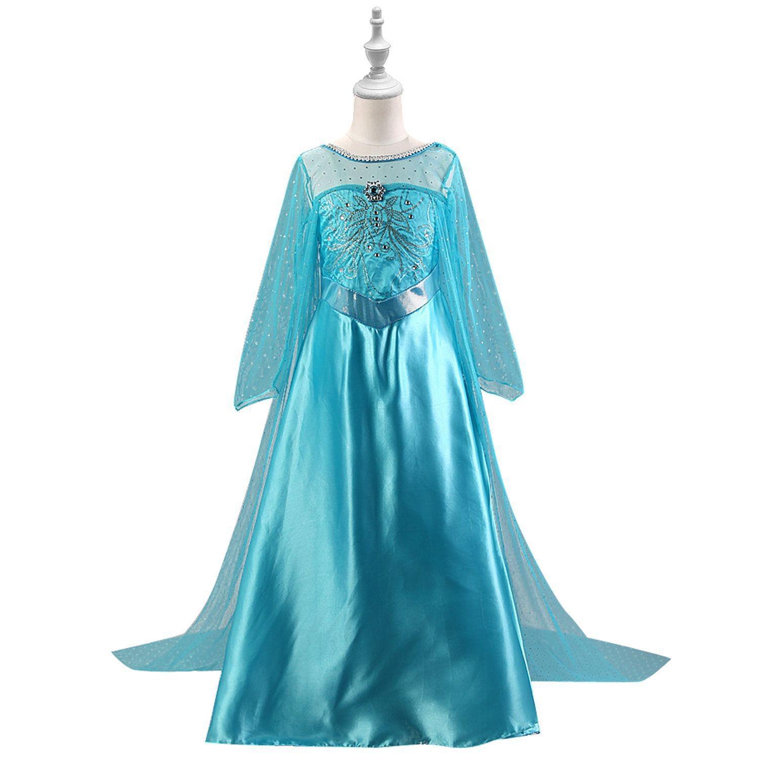 Frozen Elsa Princess Long Sleeve Tutu Dress for Girls - Birthday  Party Outfit 140 cm