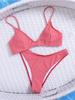 Stilvoller sexy Zweiteiler-Bikini mit Karomuster, ideal für den Sommerurlaub am Strand