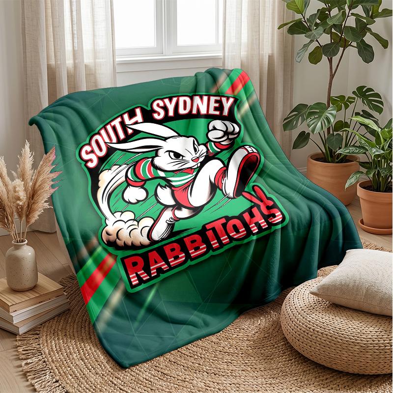Coperta in Pile Flannel South Sydney Rabbitohs Coperta Calda e Accogliente per Divano Letto Viaggio Uso in Tutte le Stagioni