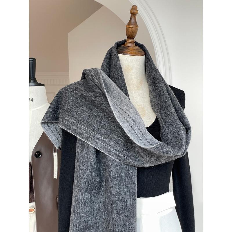 Luxury 100 wool! Double-sided solid color scarf, warm scarf in autumn and winter, unisex gifts