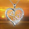 Shaped Dazzling Heart Love Mom Necklace In Alluring Alloy For Chic Mothers Day Gifts