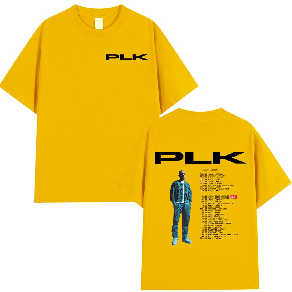 Raper PLK Tour 2026 Koszulka Unisex Odzież Damska Moda Hip Hop Vintage Koszulki Codzienne Bawełniane Krótkie Rękawy Koszulki Streetwear