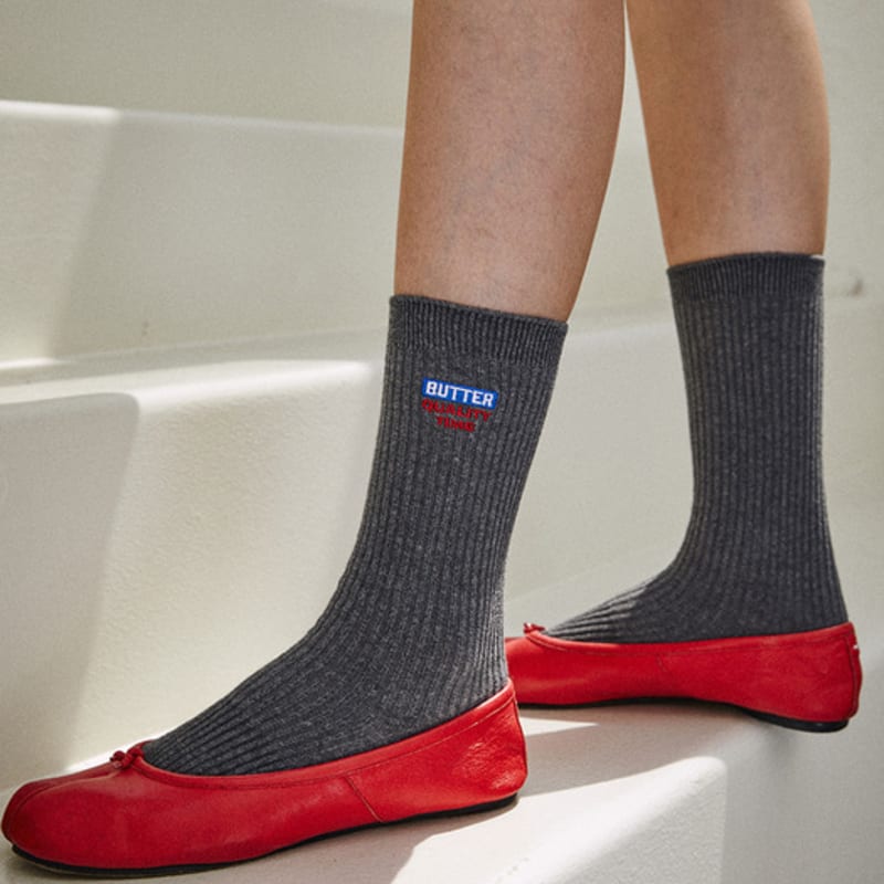 GREENBUTTER Butter Long Socks (Charcoal)