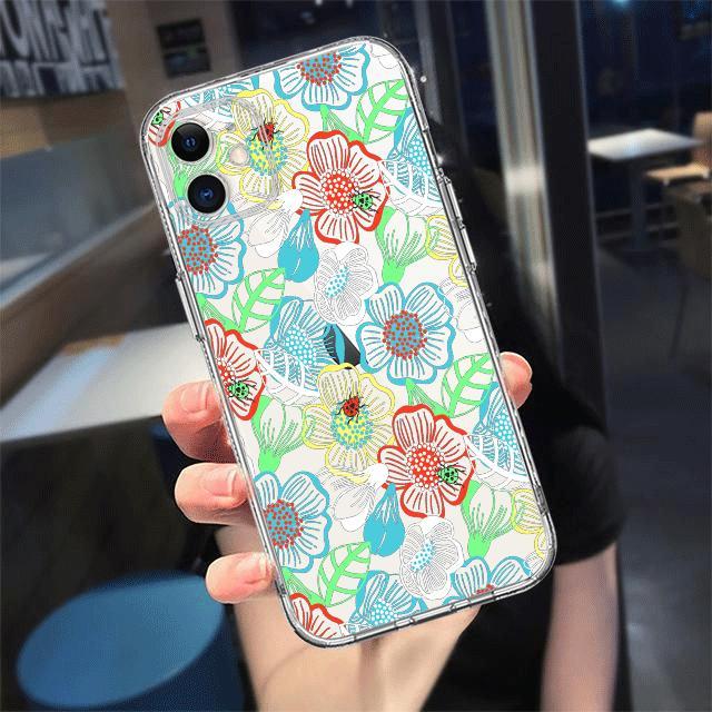 

Темно-синий прозрачный чехол для телефона с цветочным рисунком для Iphone 11, чехол для Iphone 14 13 12 11 Pro Max 13 12 Mini Xs Max Xr X 7 8 6 6s Plus, чехол For iPhone 13Pro Max