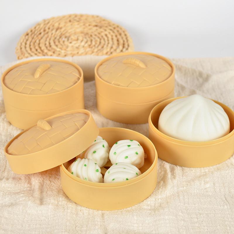 Simulation Steamed Stuffed Bun Stress Relief Toy Soft Squeeze Sensory Toy