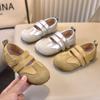 Girls' 2025 Autumn Velcro German-Style Leather Shoes, Soft Sole, Closed Toe, Ages 3-12