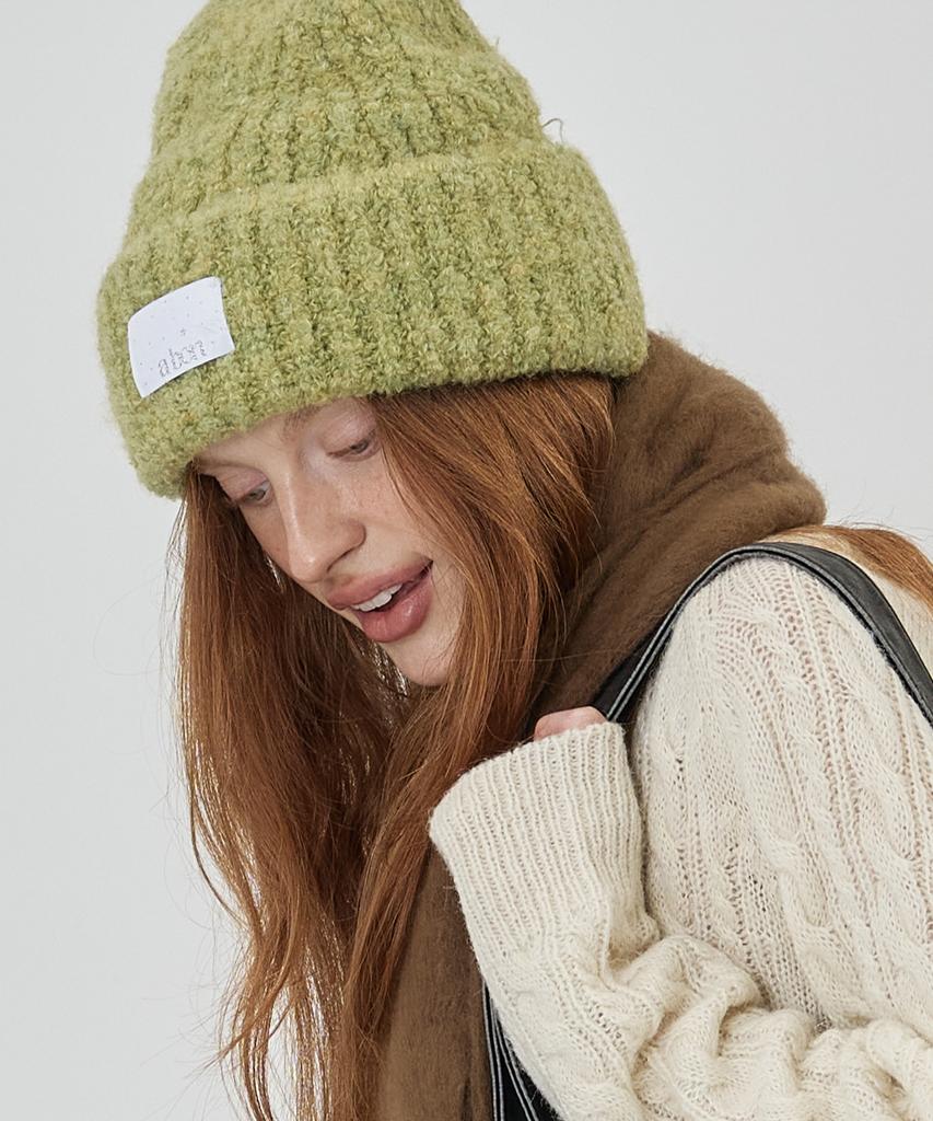 THE-ABON Bold Boucle Beanie Black