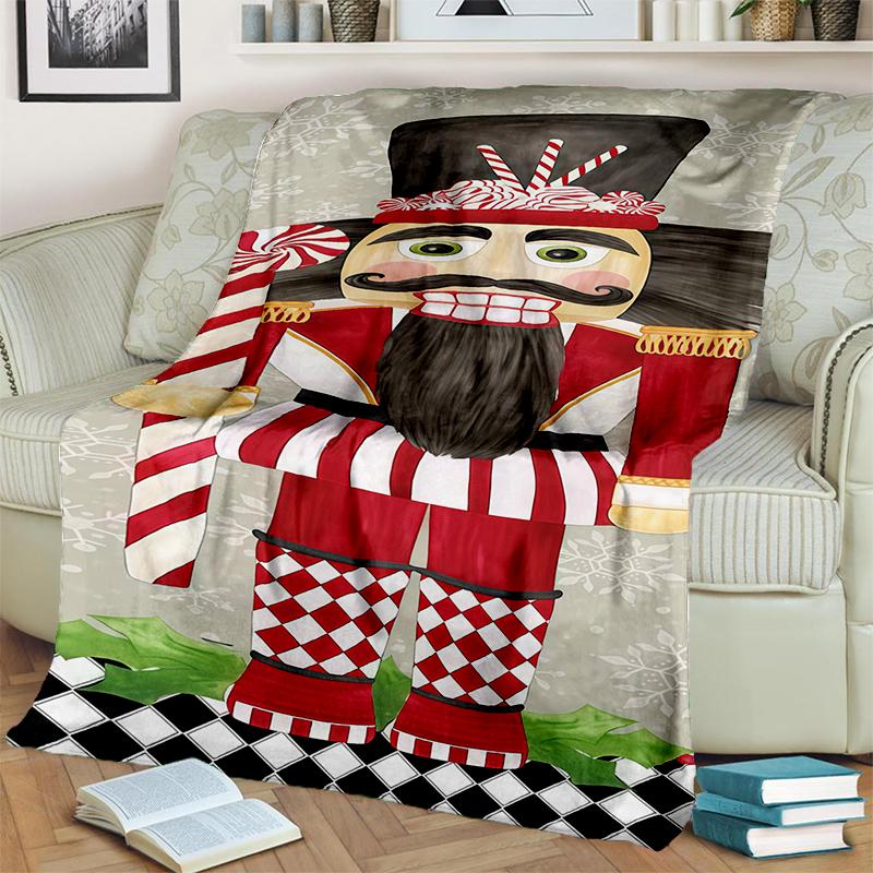 The Nutcracker Merry Christmas Cartoon Doll Festival Gift Blanket,Soft Throw Blanket for Home Bedroom Bed Sofa Picnic Cover Kids
