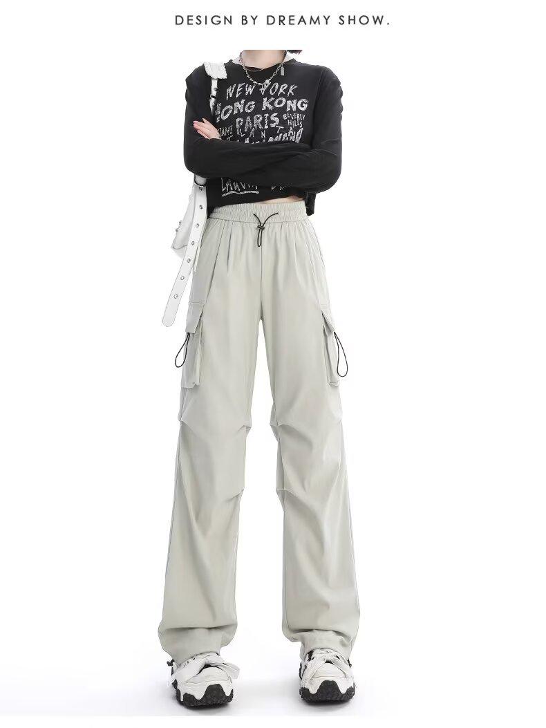 

Женские легкие серые спортивные брюки с высокой посадкой и быстрой сушкой для весны и осени 3XL бежевый