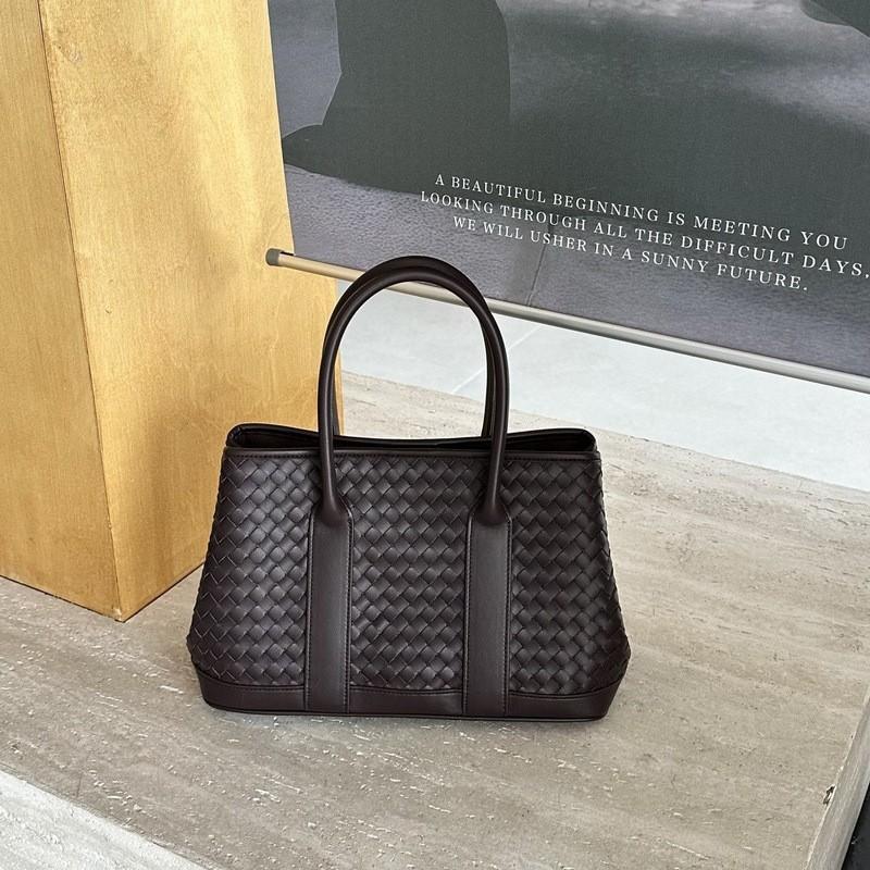 Woven Leather Tote Bag Women Medium Size Handmade Top Handle Crossbody