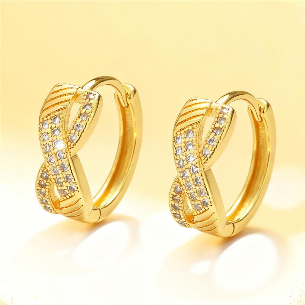 Cute Female White Zircon Stone Hoop Earrings Vintage Fashion Silver Color Wedding  For Women