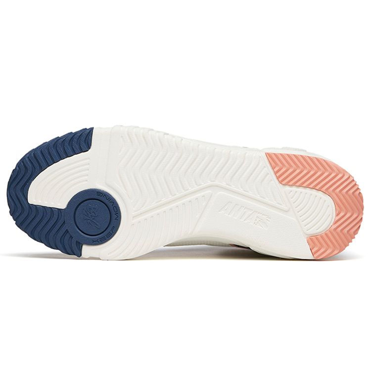 Anta High-Top Slip-Resistant Wear-Resistant Skate Shoes Women Sneakers White Blue 122148902-4