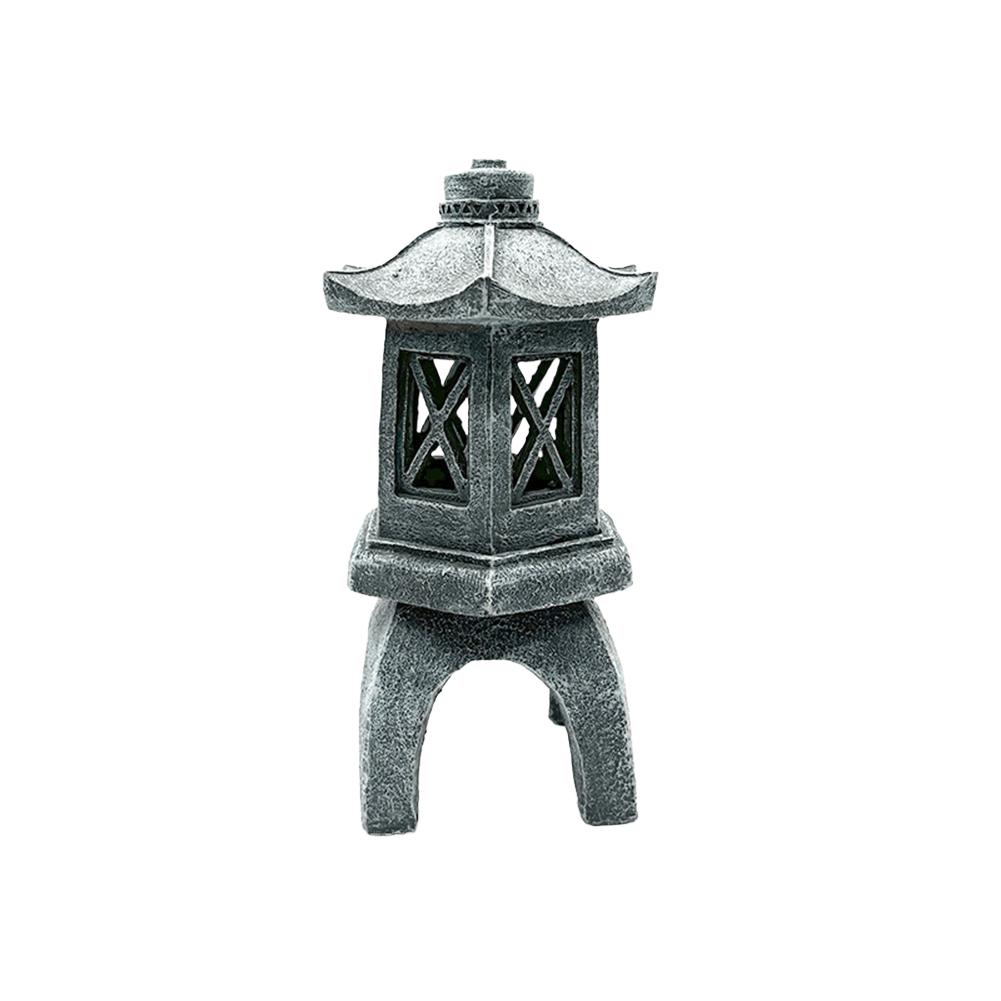 Solar Powered Outdoor For Garden Lantern in Pagoda Style Made with Weatherproof Polyresin for Yard and For Garden Decoration
