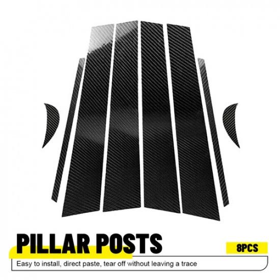 8Pcs Pillar Window Posts Door Trim Cover Black For Toyota Camry 2018-2024