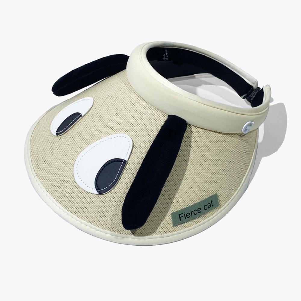 

Женская милая соломенная шляпа от солнца с щенком - Лето 2024, Широкие поля, Пляжная шляпа с защитой от УФ-лучей Adjustable