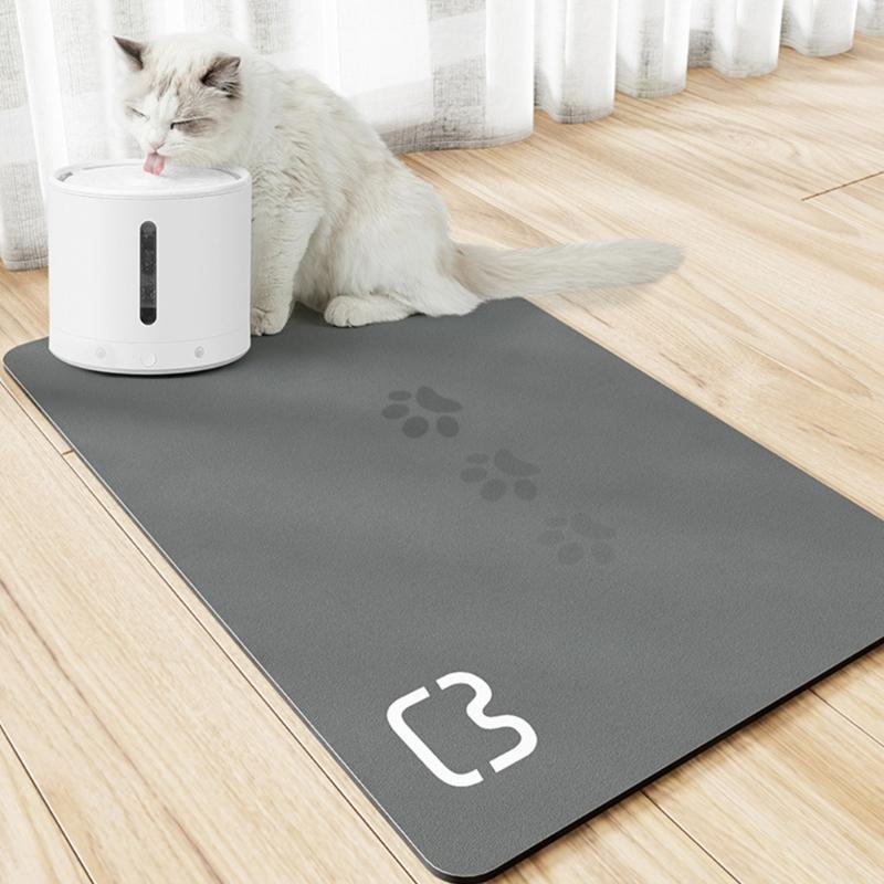 Pet Food Bowl Mat Placemat With Super Absorbent Layer Feeding Station Surfaces For Easy Cleaning Large Size