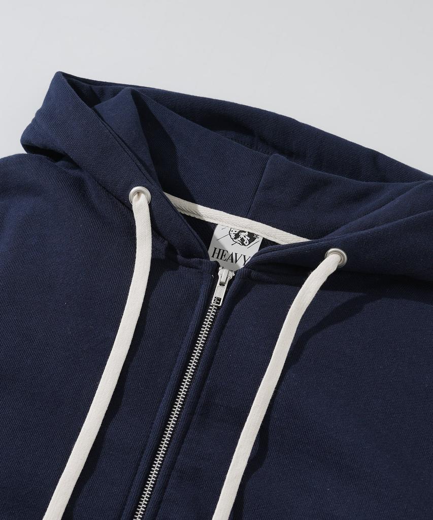 Fp142 Meteor Heavyweight Crumble Zip-Up Hoodie Navy Sjhd1392