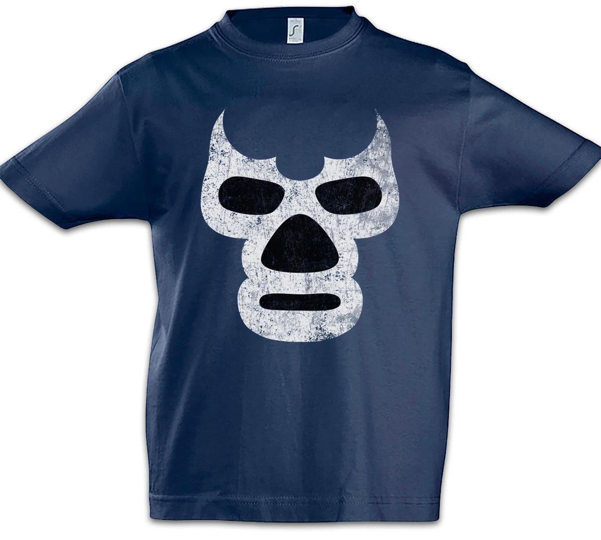 LUCHADOR BLUE DEMON Детская футболка для мальчиков Футболка для мальчиков Борьба Рестлер Мексиканский Мексика Маска 140