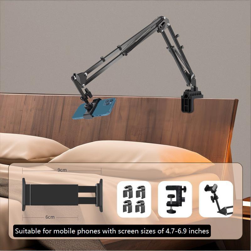 Adjustable Bedside Tablet Stand, Rotatable Long-Arm Metal Desktop Tablet Stand, Bedside Lazy Phone Holder