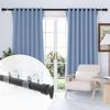Adhesive Curtain Rod Bracket No Drill Wall Mount Holder with Spring Clip for Bathroom Dorm Kitchen
