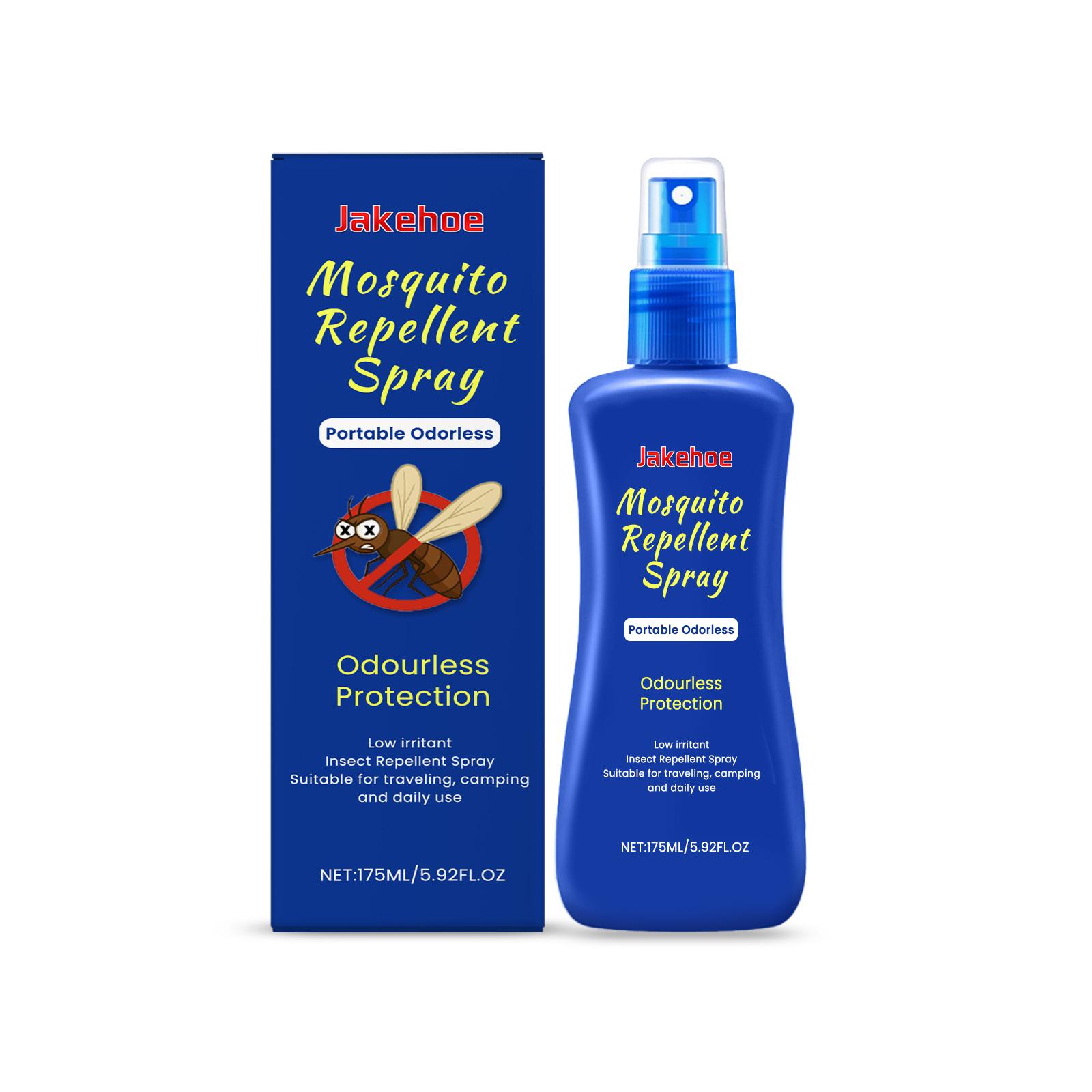 Jakehoe Портативный спрей от комаров, Низкое раздражение, Спрей от комаров, Длительная защита от комаров, Спрей от комаров 175 мл
