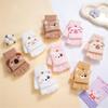 Capybara Student Half-Finger Flip Gloves Mink Fleece Warm Knitted Mittens  for Boys Girls