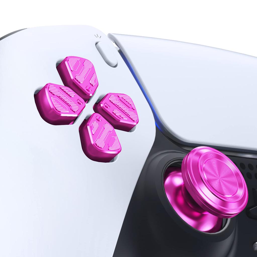 EXtremeRate Metal Thumbstick Tlačítko ABXY Kompatibilní s PS5 Náhradní hliníkový analogový Thumbstick Akční tlačítko Směrové tlačítko Kompatibilní