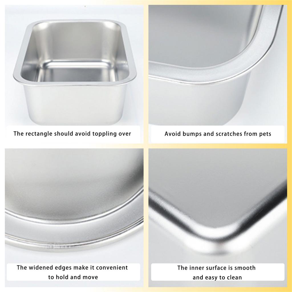 Thickened Rectangle Dog Water Bowl Anti Tip Design Large Breeds Durable Chew Resistant Large Capacity
