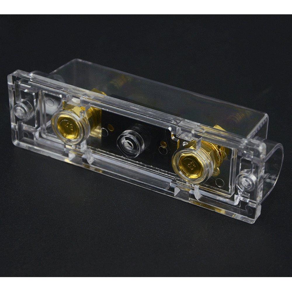 WMYCONGCONG Car 150A ANL Fuse Holder with ANL Fuse 0/2/4 Gauge for Car Motorcycle Car Audio Amplifier, Gold Plated (150A)