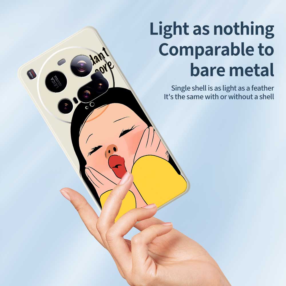 For Xiaomi 15 Ultra Case Girl Holding Face Pattern Printing Straight Edge TPU Phone Back Cover