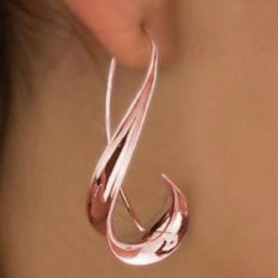 1 Pair Women Ear Hook Retro Geometric Alloy Smooth Polished Lightweight Hanging Earrings for Everyday Wear Parties And Special Events