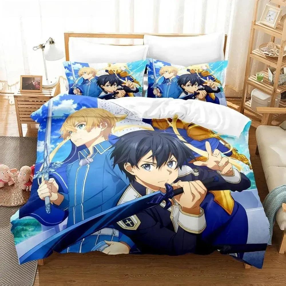 3D Print Sword Art Online Bedding Set Polyester Quilt Cover Pillowcases Queen King for Kids Gift Duvet Cover Sets