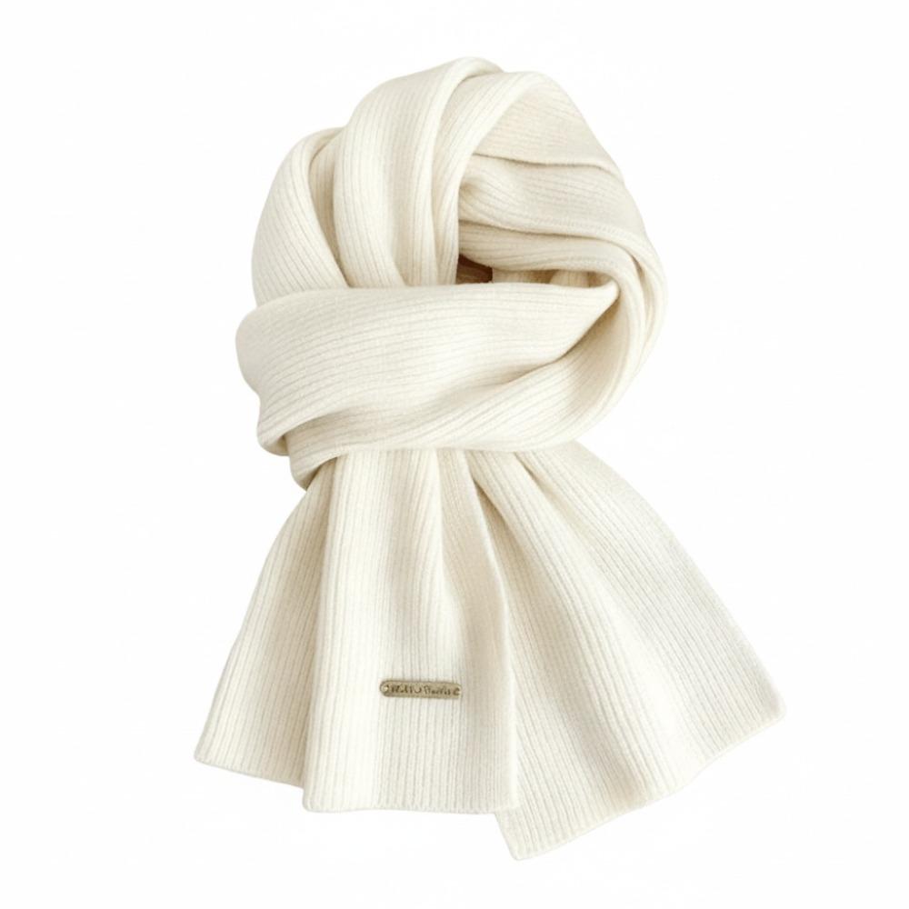 

Solid Color Cross Scarf Woolen Neckerchief Neck Guard Shawl Neck Warmer Girls Beige1