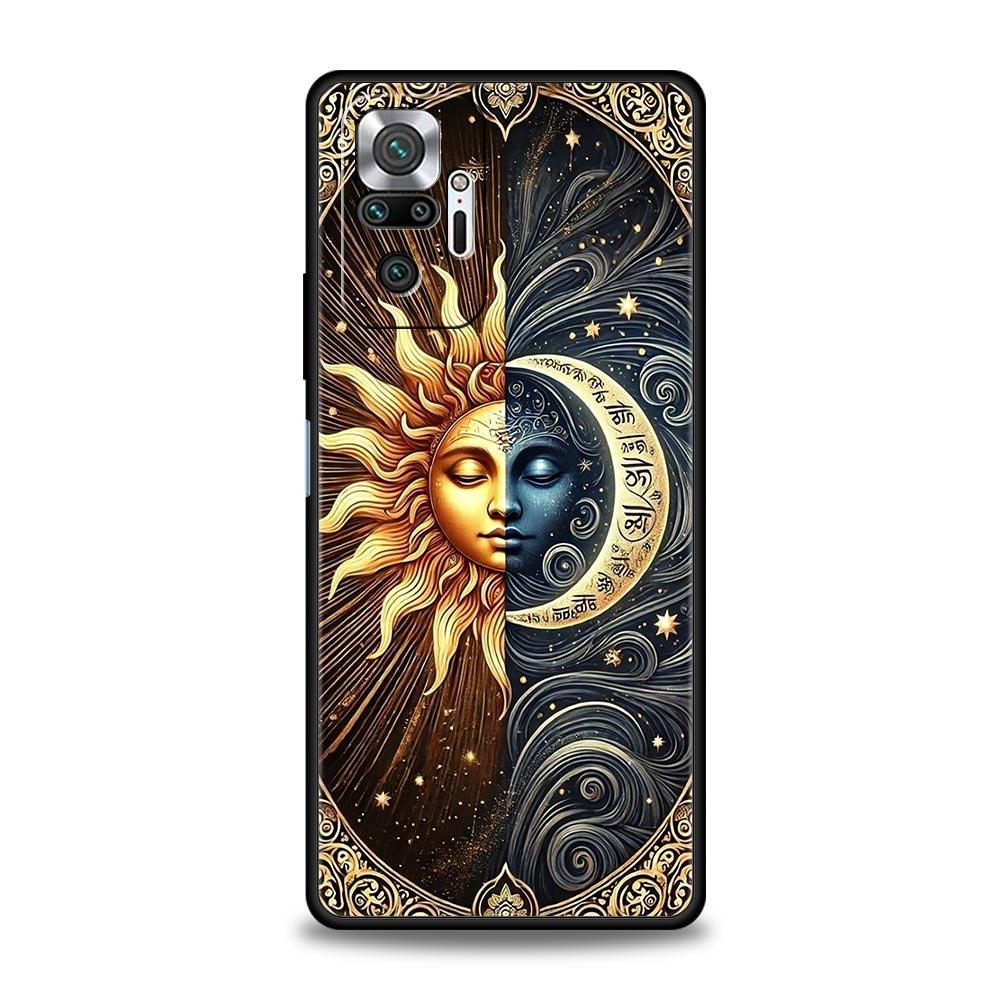 Moon Sun Phone Case For Xiaomi Redmi Note 14 13 5G 10 11 12 Pro Plus 4G 14C 13C 12C 10C Black Cover