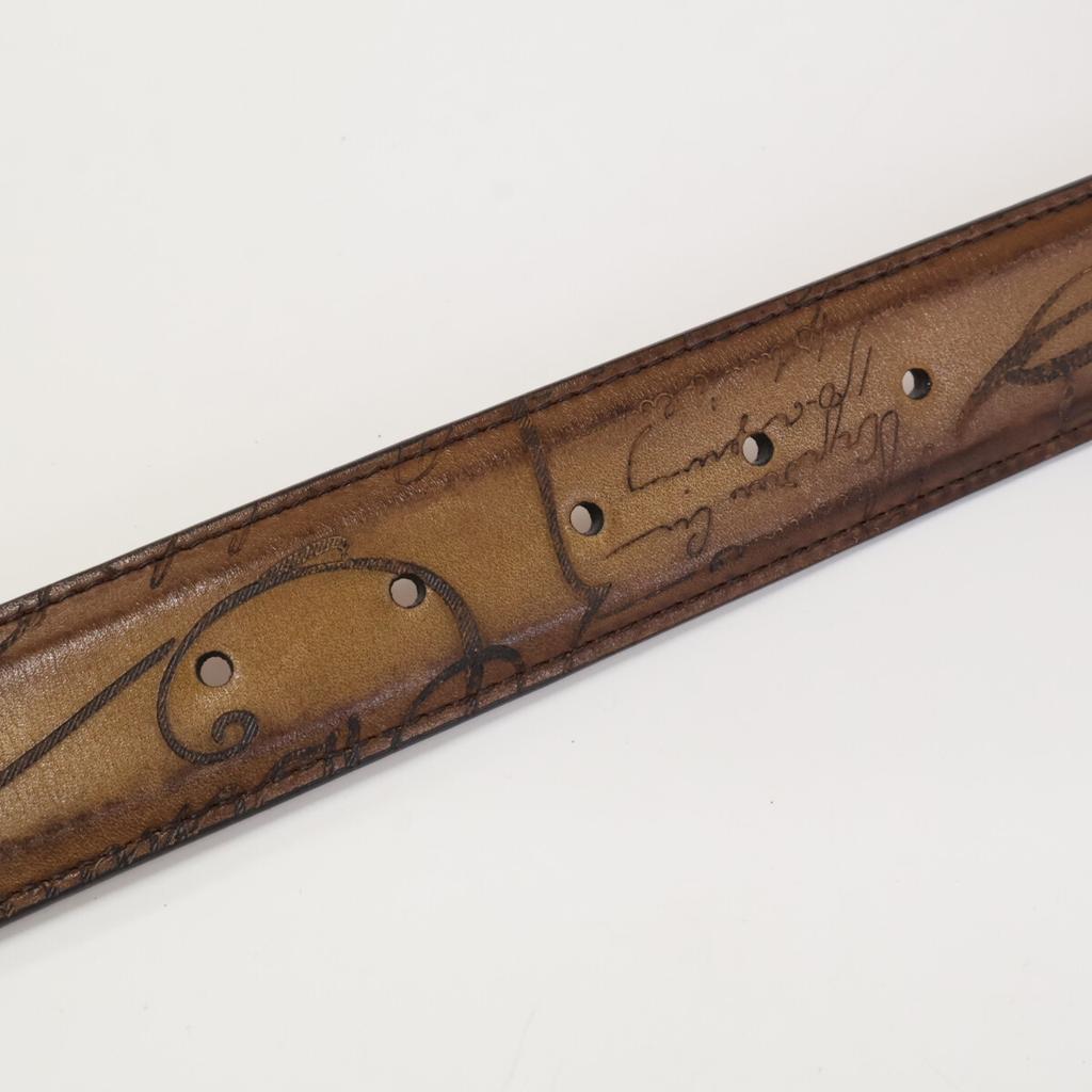 berluti [Excellent condition] Scritto Patina Leather, 2011 belt 110/44 BrownUsed