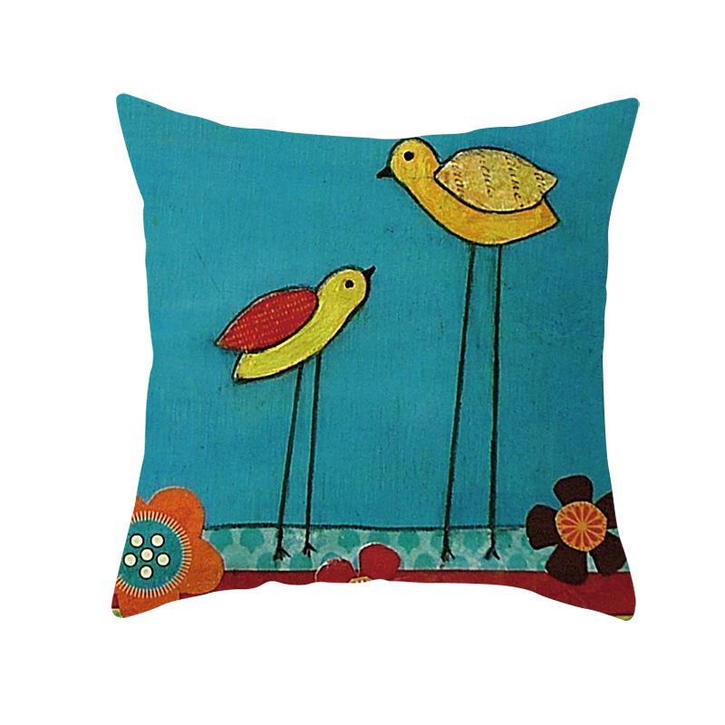 Kreative Kinderkunst-Druck Kissenbezüge, Ölgemälde Baum Cartoon-Stil Haushaltswaren, Sofakissen und Taillenkissenbezüge