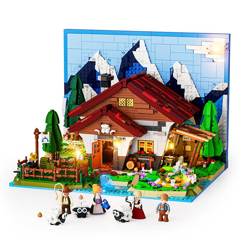 

New Farm Series Building Blocks Shepherd House Assembly Street Scene Architectural Model Toy Tabletop Ornaments Collection Gifts NO BOX
