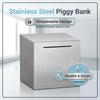 Stainless Steel Piggy Bank For Adults Unopenable Money Saving Box Secure Metal Cash Vault Savings Challenge Gift For Kids