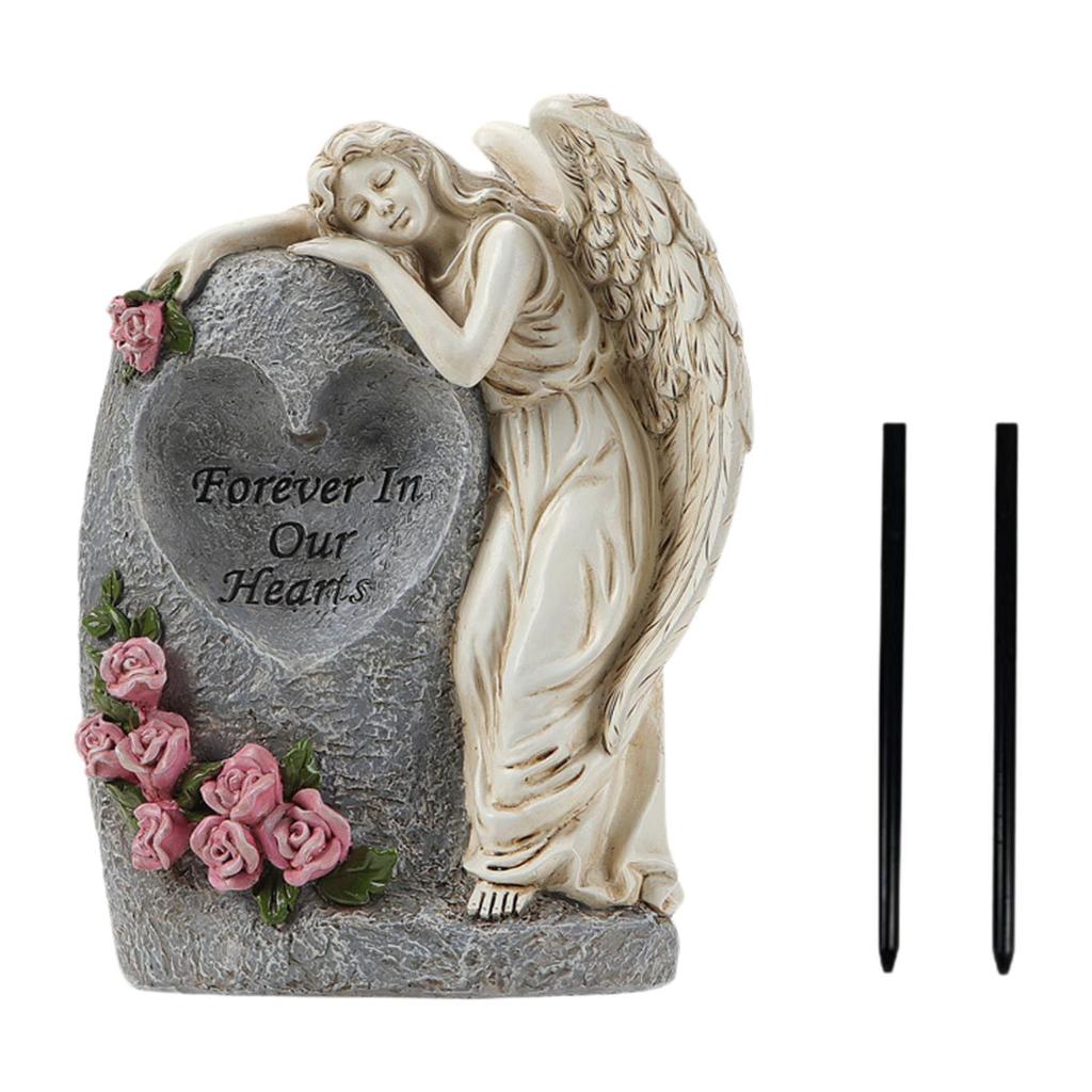 Solar Gartenstatue Outdoor Figur Figur Kondolenzgeschenk Gedenkgeschenk Friedhof Grabdekoration für Balkon