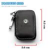 AEL1 1PCS Car Leather Key Case styling Keychain Genuine Leather  Car Logo Key Chain Bag Skoda Karoq Kamiq Fabia Yeti VRIS Octavia a5