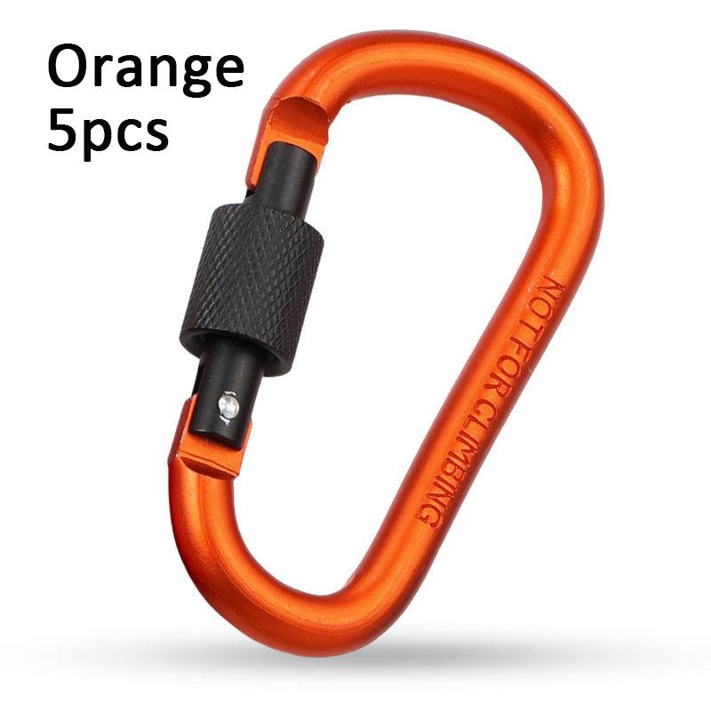 5pcs Aluminium Alloy Carabiner Clip Set Tourist Hooks Fishing Carbin Buckle Caribiner Key Holder Keychain Camping Karabiners