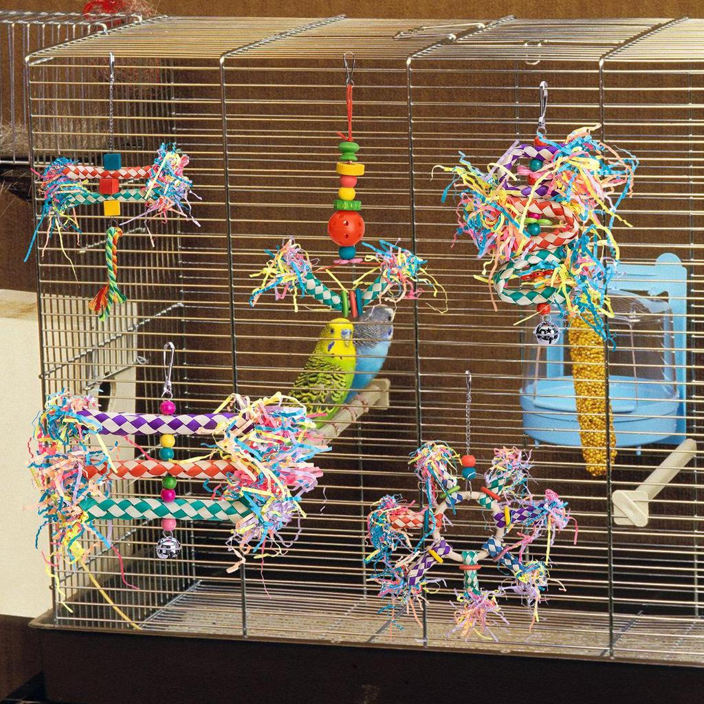 Schredder Vogelspielzeug 5 Stück Kauspielzeug für Vögel Papagei Schredderbedarf Wellensittich Trainingswerkzeug für Sittich Conure