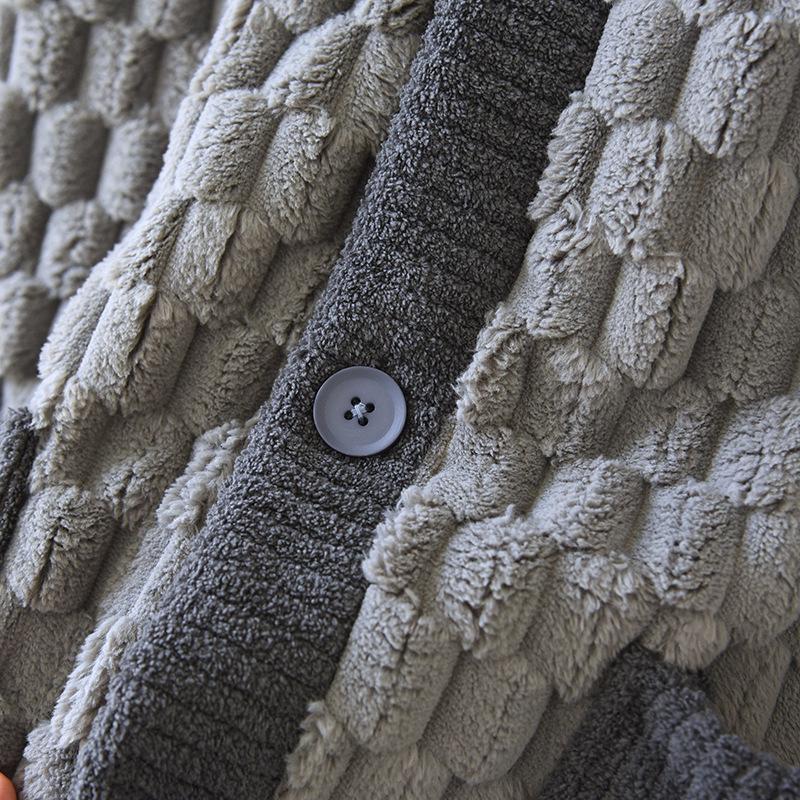 Men's Flannel Pajamas Set: Autumn-Winter, Thick Velvet, Warm & Loose Fit, Plus Size, Wearable Outdoors in Spring