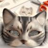 Masque Demi-Visage Masque Thérien Masque Chat Blanc Masque Animal Graffiti Cosplay