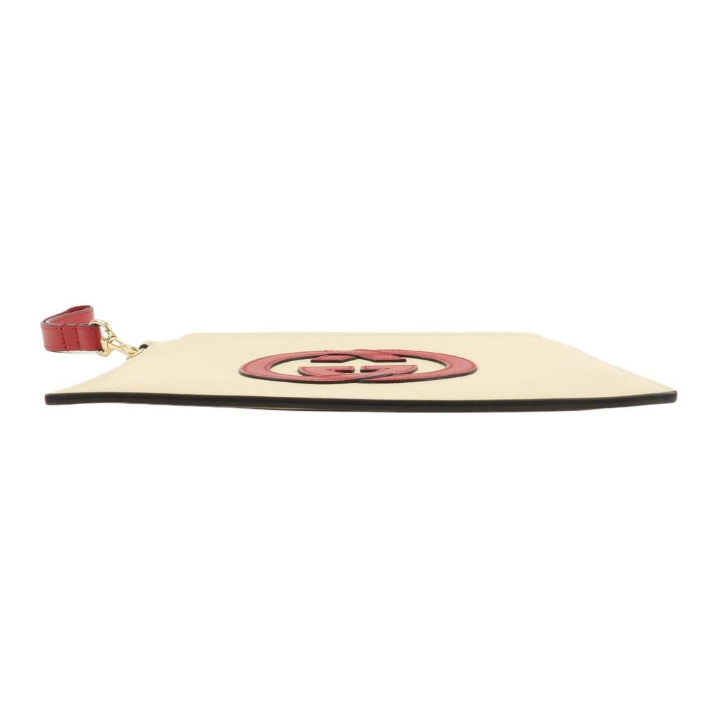 Gucci Serie Double G Cuciture Logo Double G Cerniera Portadocumenti Clutch da Donna Beige 658843-0QGCG-9397